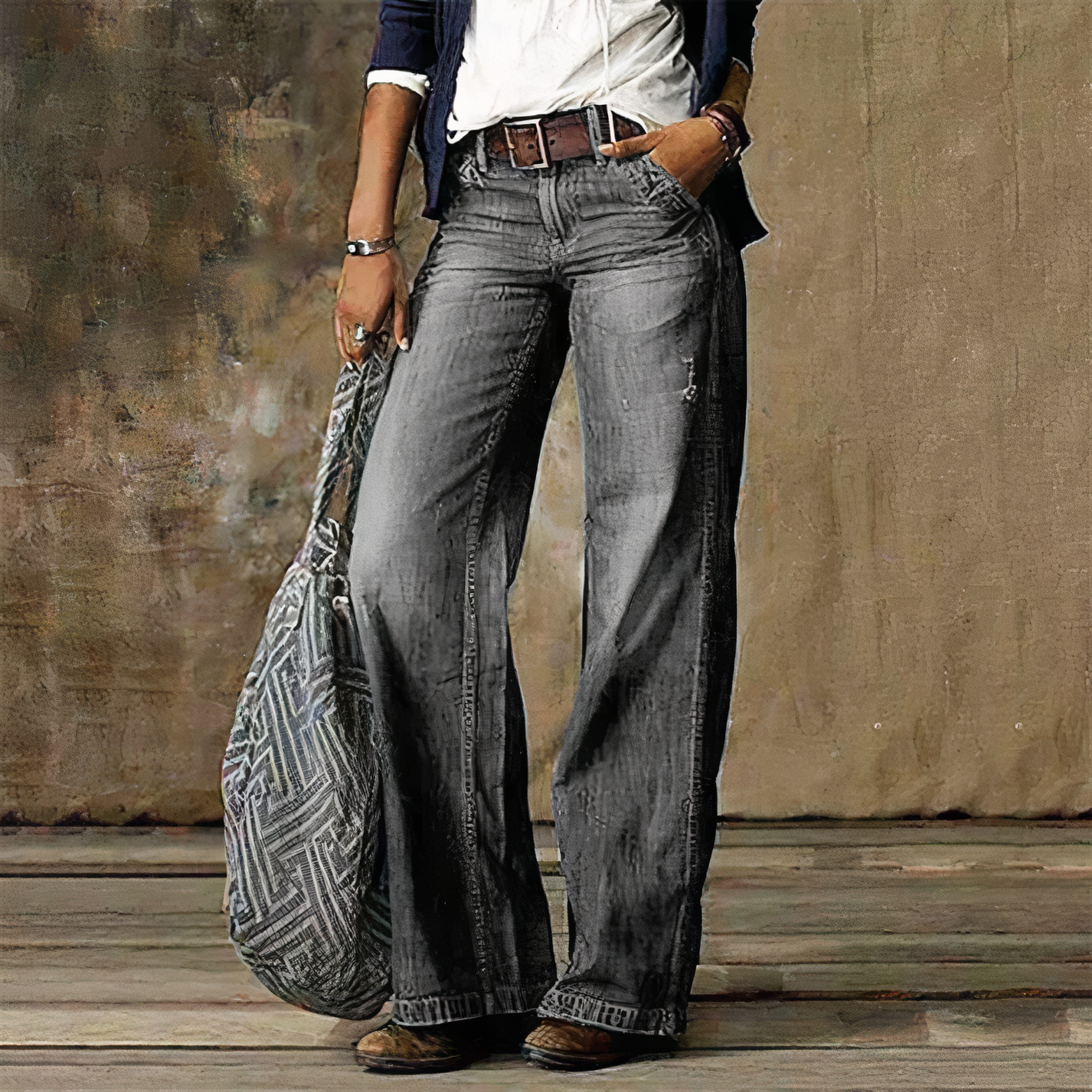 Retro Denim-Jeans mit hoher Taille - Layla