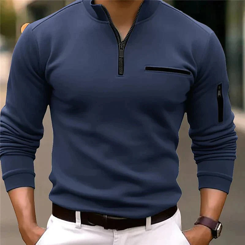 Tailliertes Poloshirt mit Viertelreißverschluss - Vincent